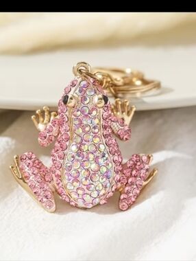 Pink Frog Keychain /bag Charm